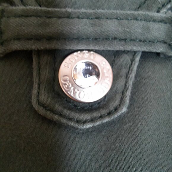 Y2K Bongo Low Rise Bootcut Flare Pants Size 11 Khaki Green Flap Pockets - Picture 3 of 9